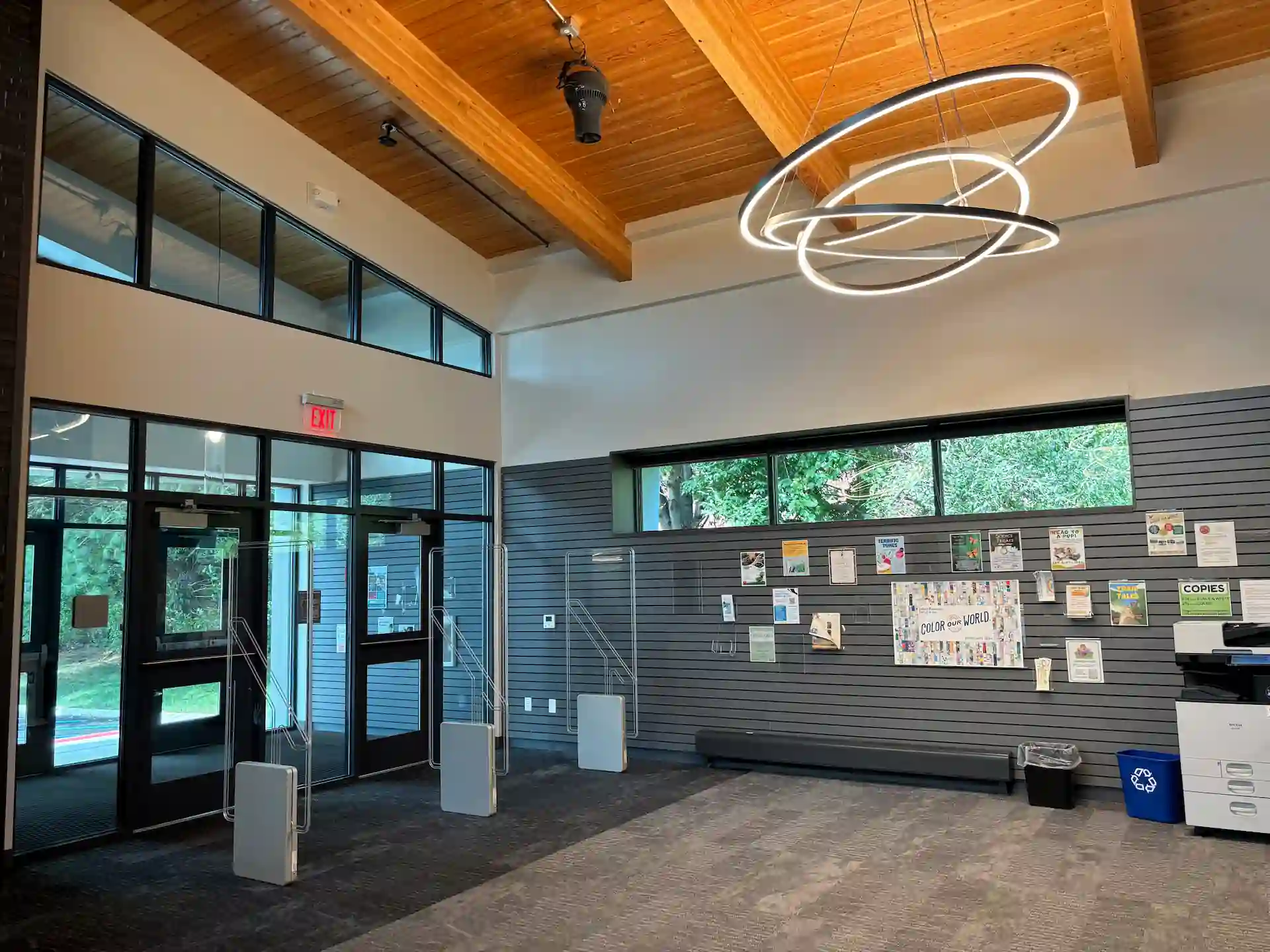 RFID security gates at a library in Warren County, New Jersey.