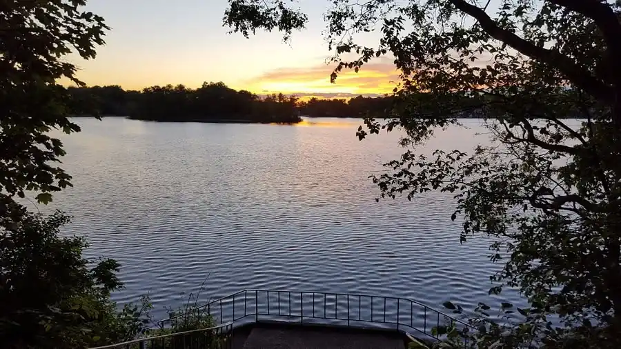 Sunset over Island Lake near Brighton, Michigan
