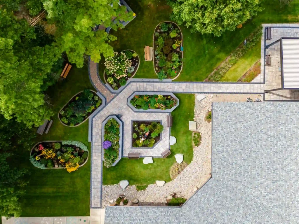 Aerial view of the grounds at Brighton District Library