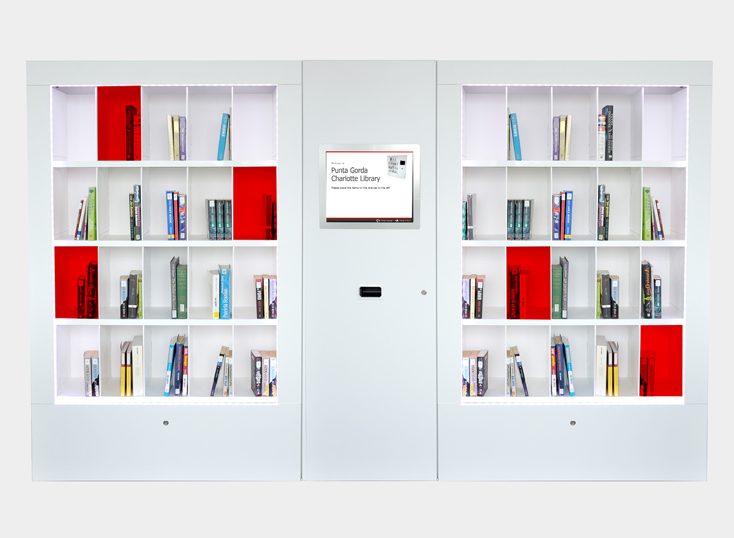 Intelligent shelving with books