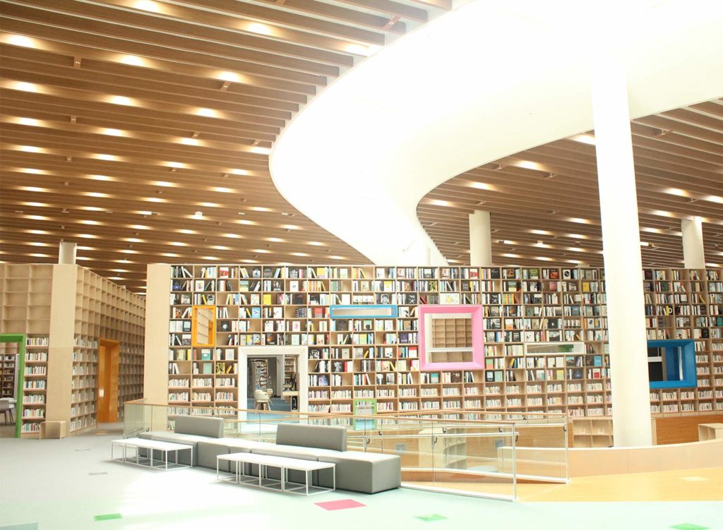 Interior shot of Uslan library