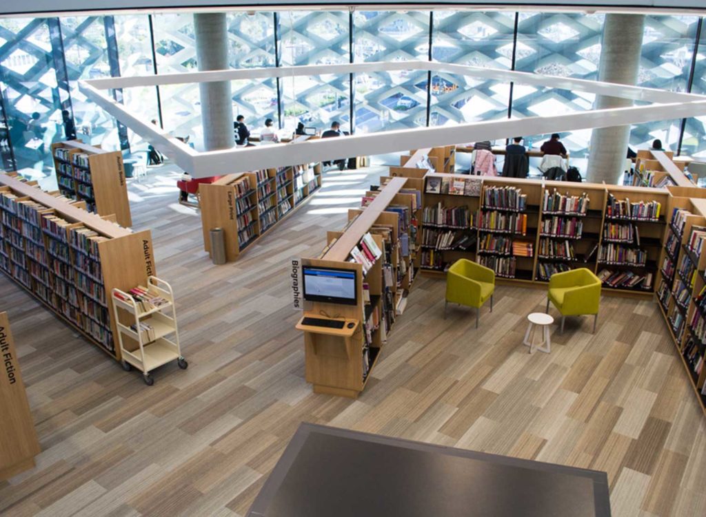 Overhead shot of Realm library