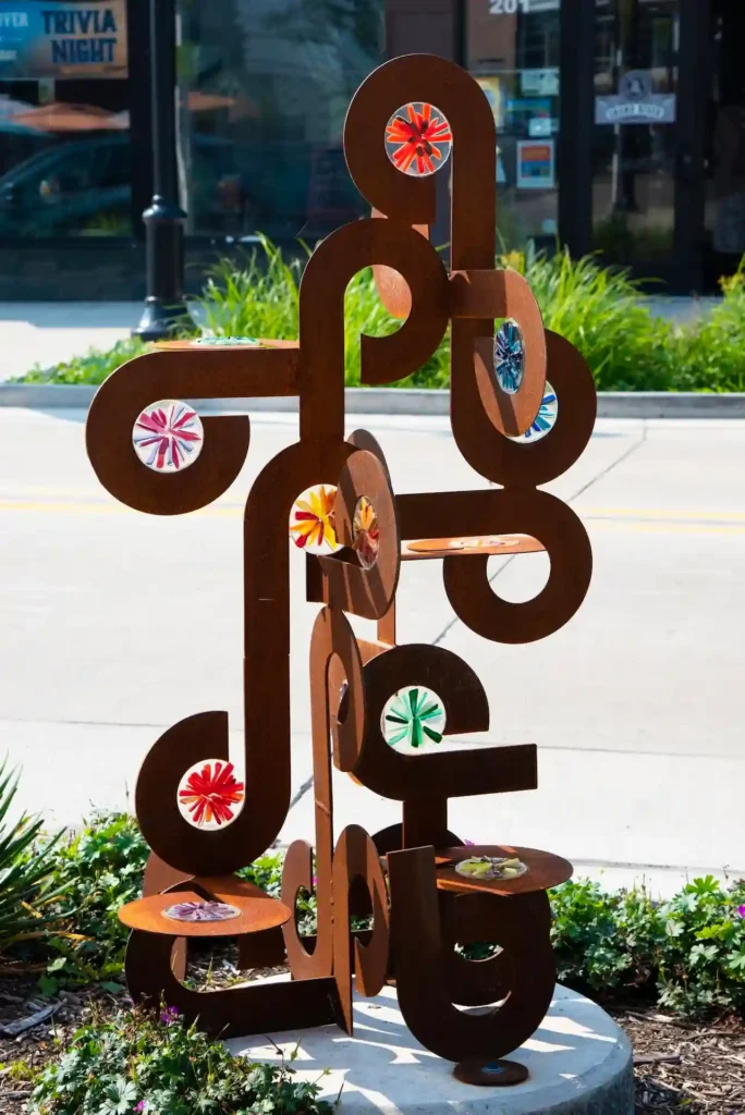 The Shape of Home sculpture by Kelly O’Neill in Brighton, Michigan