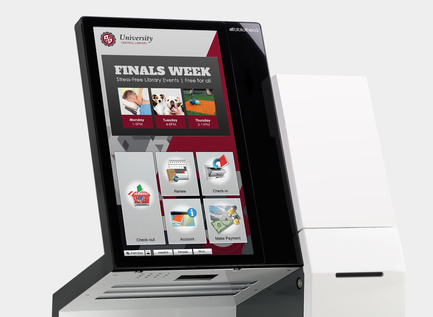 Emprunt en libre-service 7 University self service software on kiosk