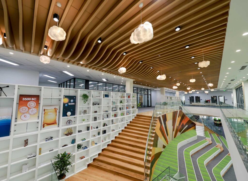 VinUniversity library interior stairway