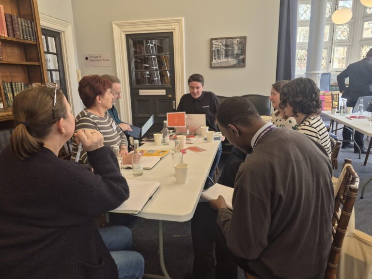Library staff receiving one-to-one guidance from Bibliotheca helpdesk experts at the London/South Roadshow, Mayfair Library.