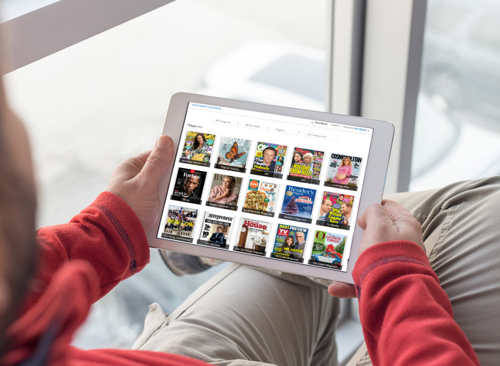 iStock-636289526-Man on tablet browing latest magazines available