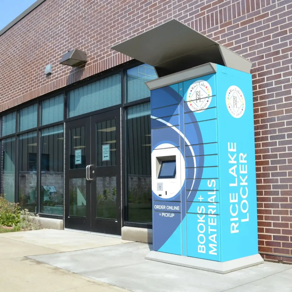 remoteLocker outdoor at Rice Lake Public Library in Wisconsin
