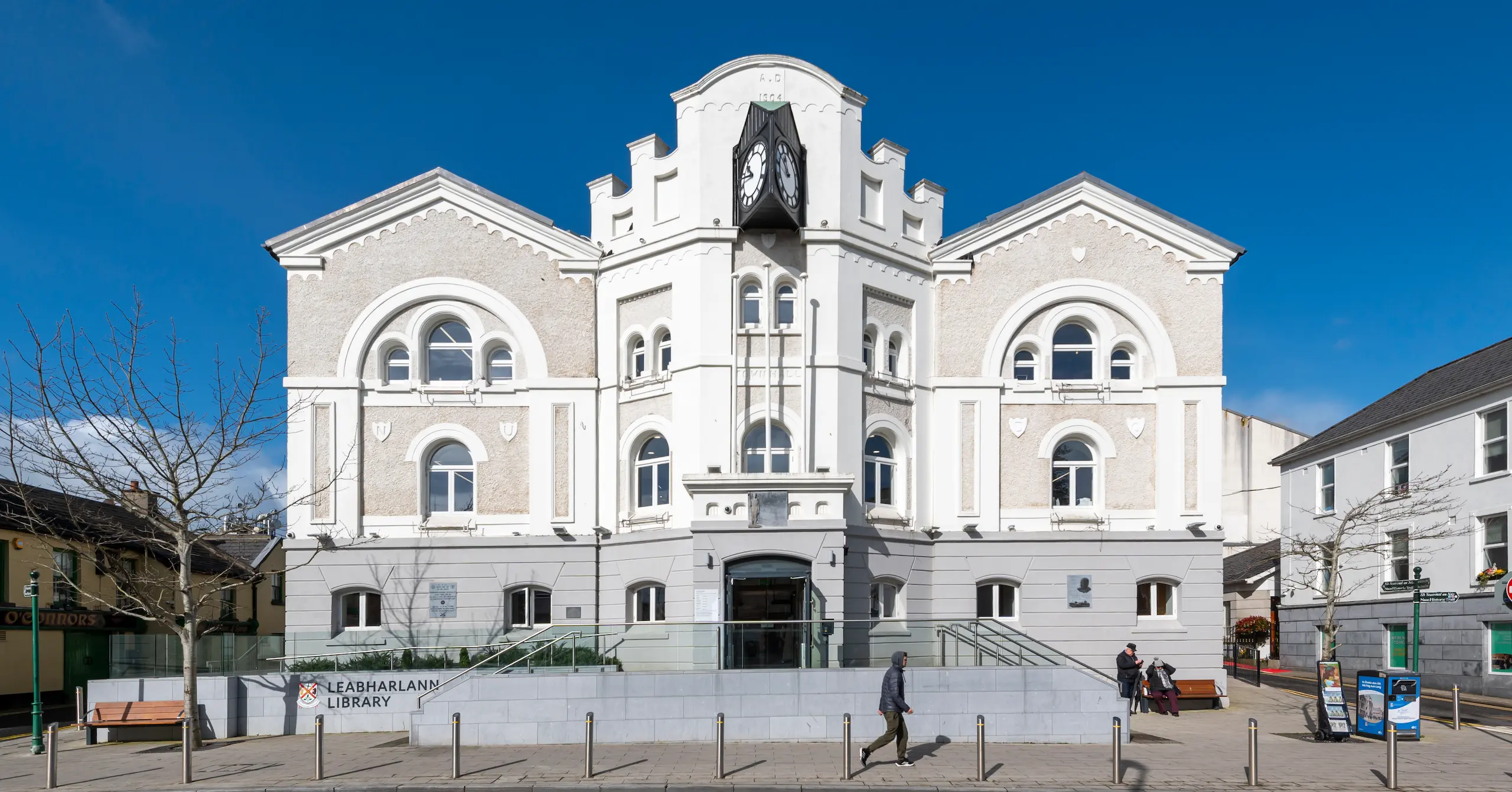 In Peterborough, Libraries Stay Open and Thrive Despite Budget Cuts 2 Front entrance of Naas Library & Cultural Centre, a restored historic building transformed into a modern community library with Bibliotheca self-service technology.